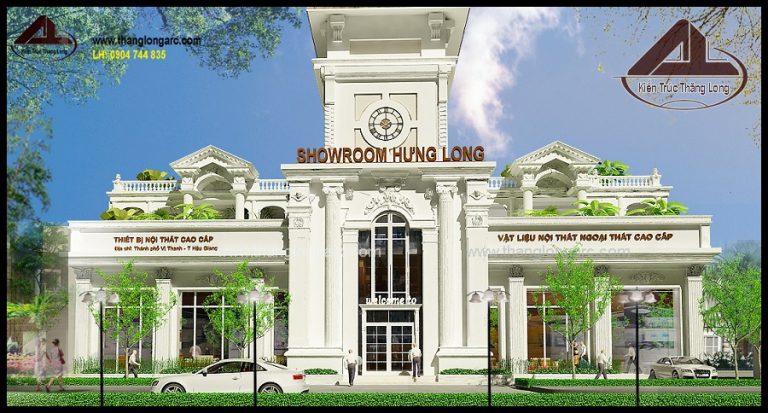 Biệt thự tân cổ điển kết hợp showroom đẹp sang trọng